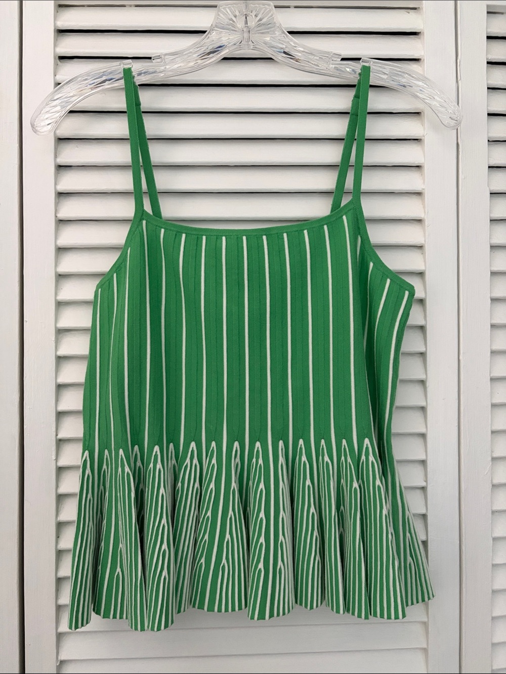 MAEVE Striped Pleated Camisole